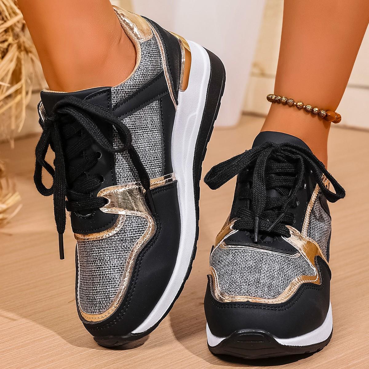 

2025 Women Sneakers Mesh Patchwork Lace Up Ladies Flats Outdoor Running Walking Shoes Comfortable Breathable Female Footwear 35 чёрный