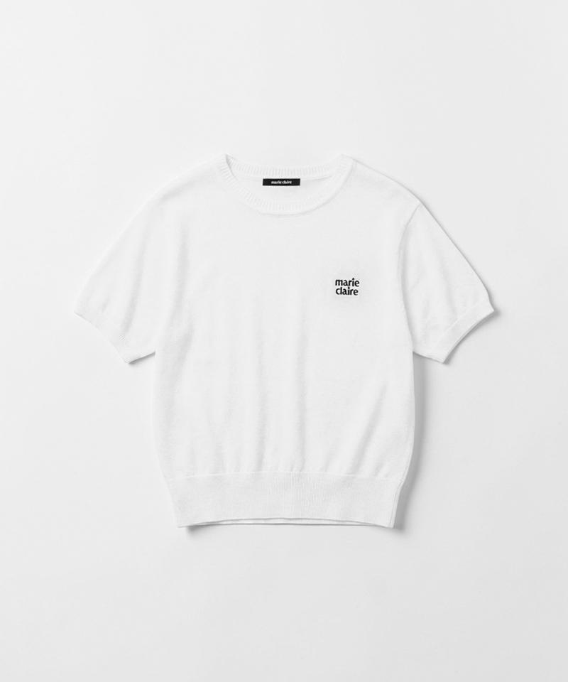 MARIE CLAIRE Basic Logo Round Short Sleeve Knit (Magbkn06Mwh)