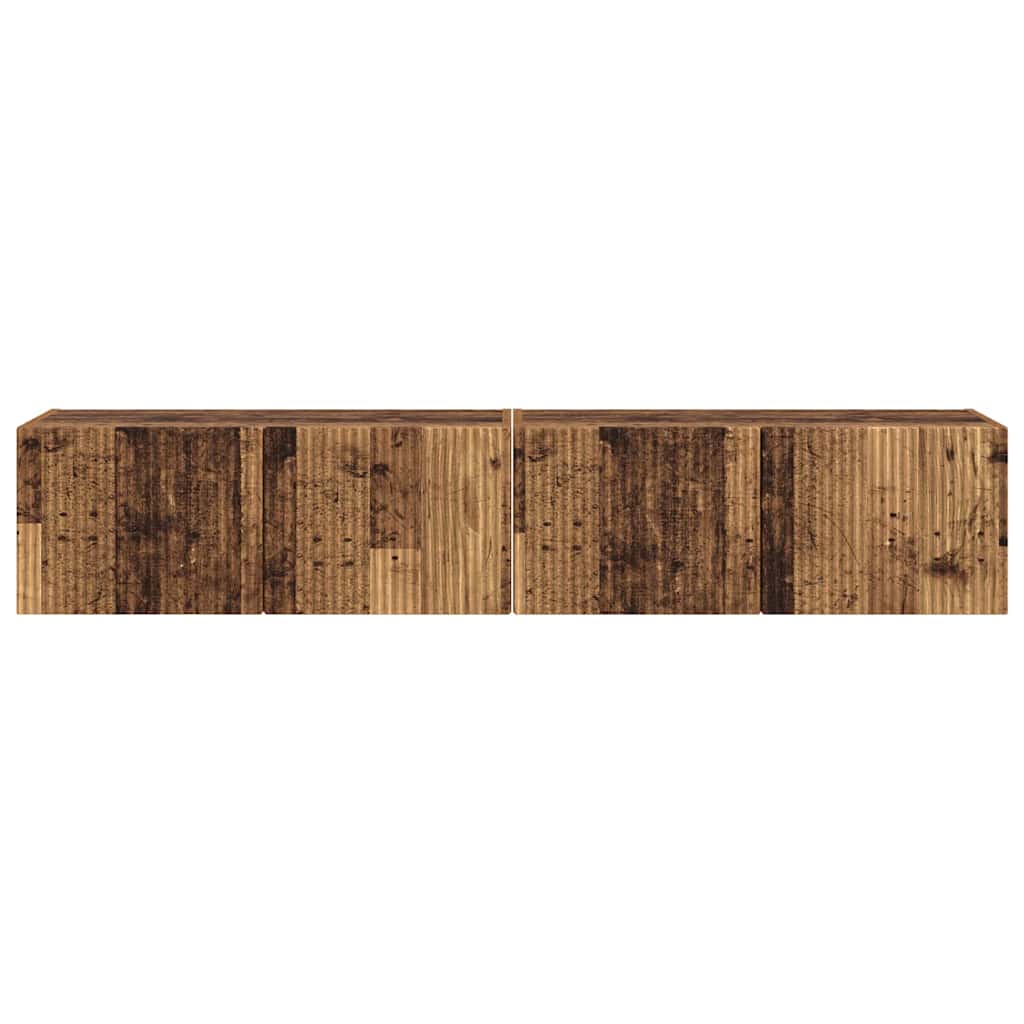 TV Wall Cabinet 2 pcs Reclaimed Wood Look 78.5 x 31 x 29.5 cm Engineered Wood