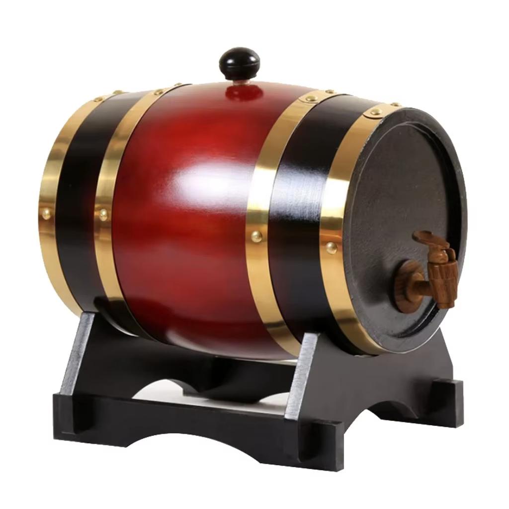 1.5L/3L Red Wine Barrel Vintage Whiskey Barrel Portable Wine Storage Container Home Decor Bar Tools Accessories