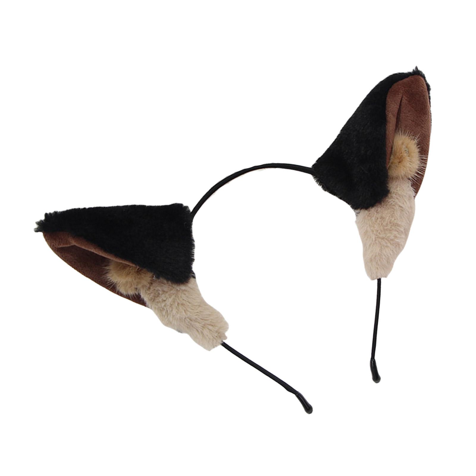 

Повязка на голову с ушками щенка, реквизит для фото, пушистый обруч для волос, головной убор для вечеринки, забавные повязки на голову для музыкального фестиваля чёрный