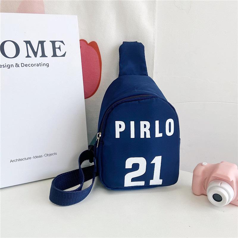 Korean Style Nylon Bumbag for Kids, Cute Letter Print Chest Pouch, Fashionable Crossbody Shoulder Bag for Boys and Girls KTB
