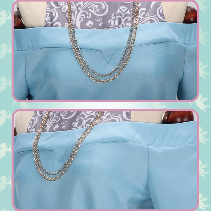 Oshi No Ko Mem-cho Cosplay Costume Women Blue Dress Youtuber Mem-cho Halloween Carnival Suit With Devil Horns