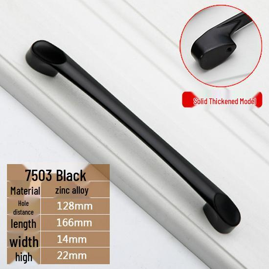 Modern European Black Handle for Cabinets and Wardrobes