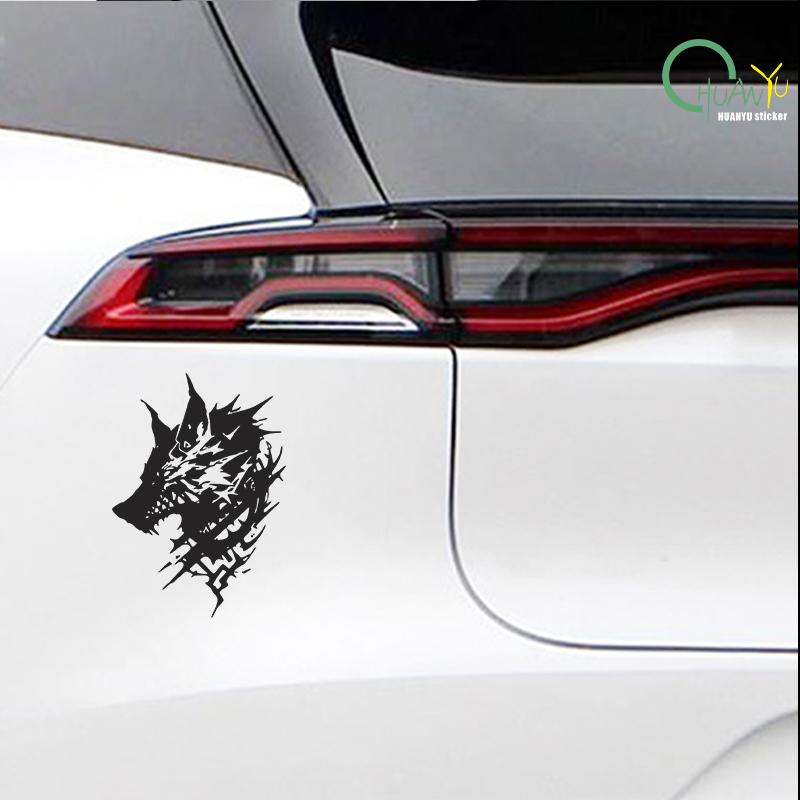 Electric car sticker dynamic motorcycle wolf head decoration  creative waterproof scratch protection
