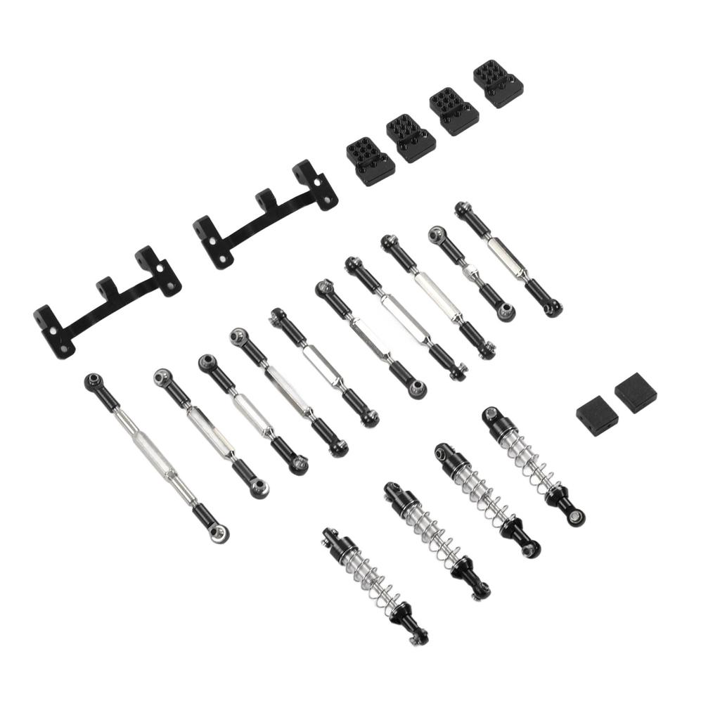 RC Car Upgrade Spare Kit Aluminum Alloy Shocks Absorber RC Car Pull Rod Kit for WPL C24 C14 C14K C24K RC Car Black