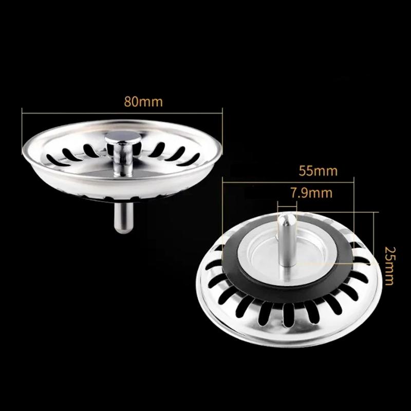 2Pcs Kitchen Sink Strainer Stopper Waste Plug Sink Filter Filtre Sink Strainer Filter Floor Drain Kitchen Tools