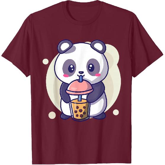 Cute Kawaii Panda Drinks Boba Bubble Tea Kawaii Aesthetic T-Shirt