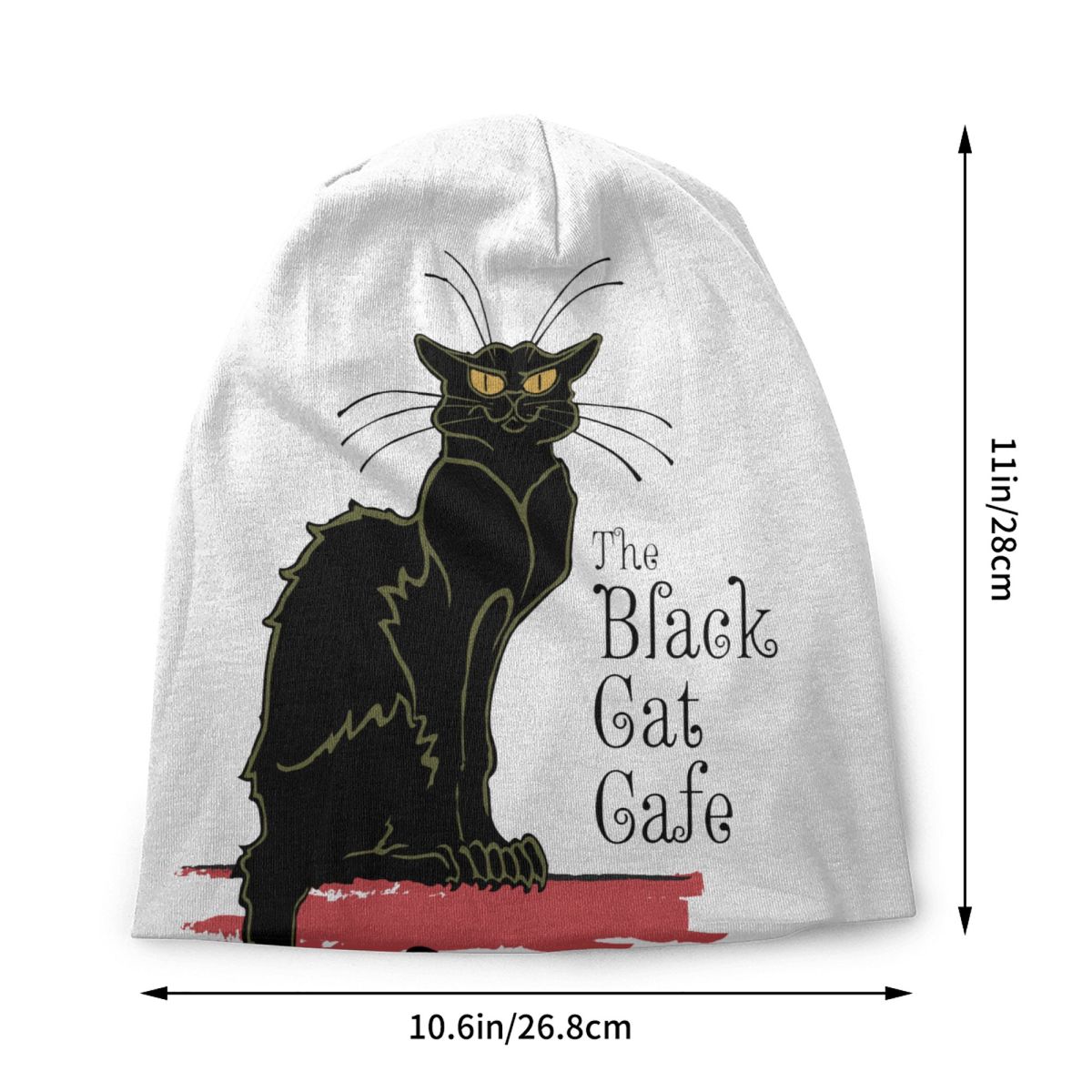 Черная кошка кафе Skullies шапочки шапки унисекс зимняя теплая вязаная шапка унисекс — фото 3
