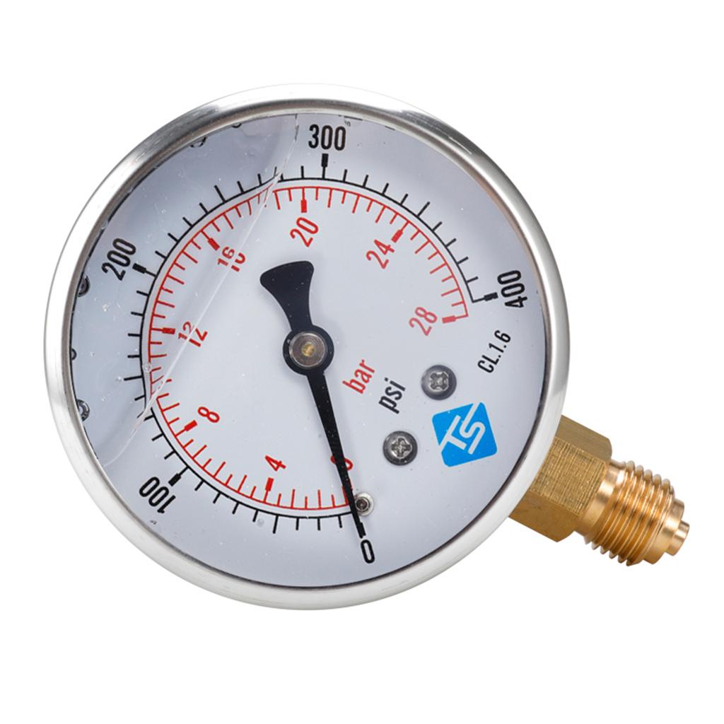 Back Mount Pressure Gauge Dial Type 1/4 BSPT for Air Compressor Water Oil Gas