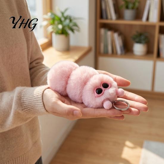 Soft Plush Keychain Sunglasses Caterpillar Keychain, Stuffed Keyring Pendant for Bag Decoration Bags & Car Keys, Decorative Backpack Purse Accessory