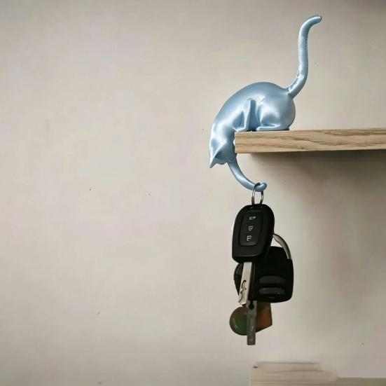 Yousheng Cat Hook, with Practical Claw Hook Shape, Durable 3D Printed Home Decoration, Keys Small Items Hanging Hook, for Entryway Countertop