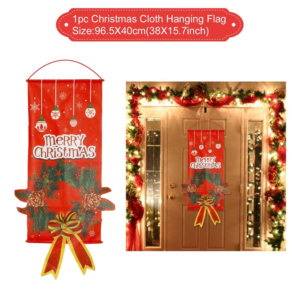 Merry Christmas Hanging Flag Christmas Decorations For Home 2026 Christmas Door Banner Xmas Gifts Navidad Happy New Year 2026
