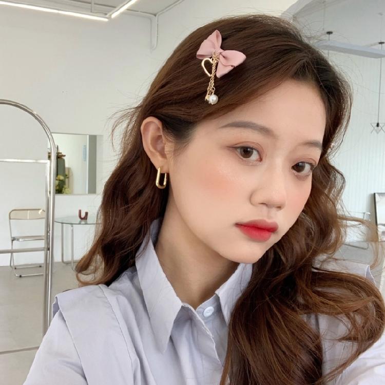 Bow Pearls Hair Clip Y2K Style Hairpin Sweet Balletcore Bunches Hair Clips