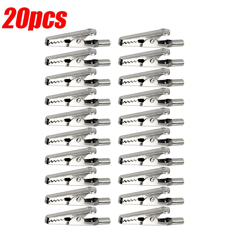 1/50pcs Metal Alligator Clips Crocodile Test Clip Cable Lead Screw Fixing Tools Connectors Silver Electric Test Pins Supplies