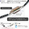 Black spinel coated necklace choker, convenient magnetic clasp, slim design (2.2mm thickness), 42cm - 60cm length, women'smen's, made in Japan (45cm