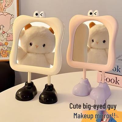 Cute Portable Vanity Mirror: High-Definition Desktop Stand for Student Dorms and Homes