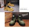 High-top men's shoes summer leather waterproof thick-soled inner height increase British style rhubarb Martin boots men's mountaineering short boots
