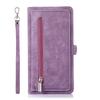 For Samsung Galaxy  A06 4G/5G Case Zipper Pocket 9 Card Slots PU Leather Phone Cover with Wrist Strap