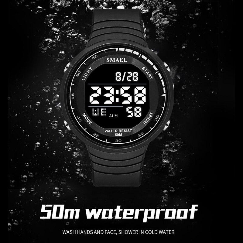 SMAEL Men Watches Digital 50M Waterproof Sports Wristwatches Stopwatch Alarm Clock Male Auto Date 1925 Military Digital Watch