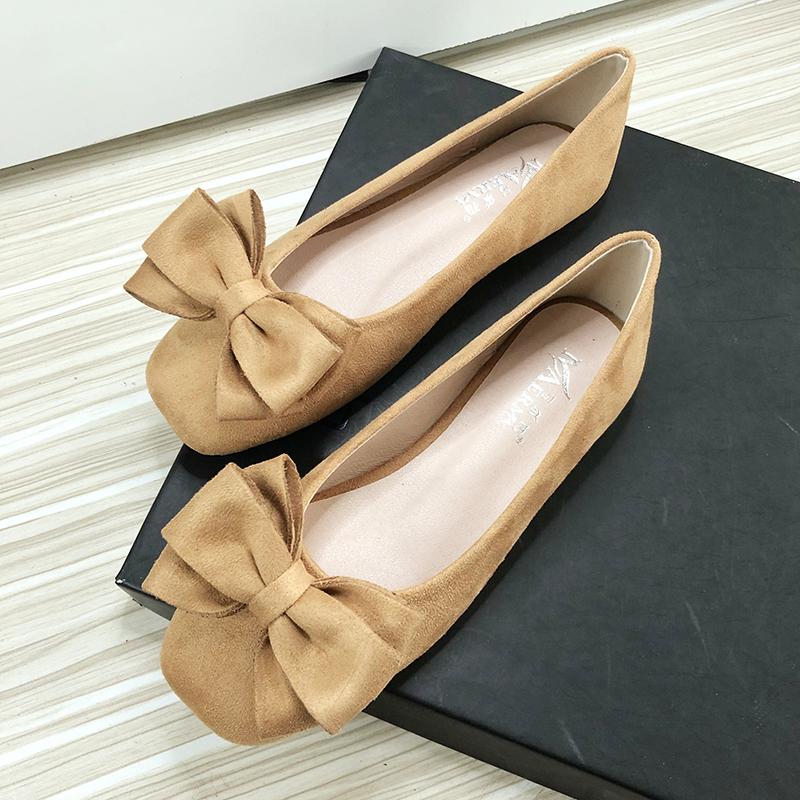 Ballerine da donna Scarpe da barca Azzurro Testa rotonda Fiocco Taglia 33-43 Scarpe basse per donna Pelle di velluto Alta qualità Scarpe estive