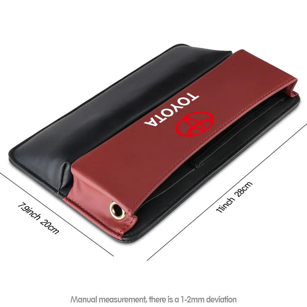 Leather Car Seat Gap Organizer Crevice Storage Box Bags Car Goods For Toyota Prado Rav4 Yaris Hilux Prius Avensis Corolla Camry