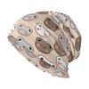 Cartoon Bear Brand Printed Pattern Knitted Hat Casual Hanging Woolen Hat Chemotherapy Patient Headscarf Unisex Knitted Hat
