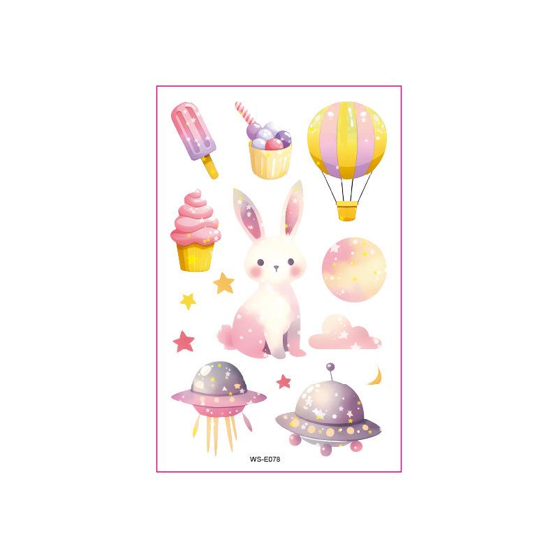 Fairy Tale Glitter Tattoo Stickers: Waterproof Butterfly, Unicorn & Bear Designs