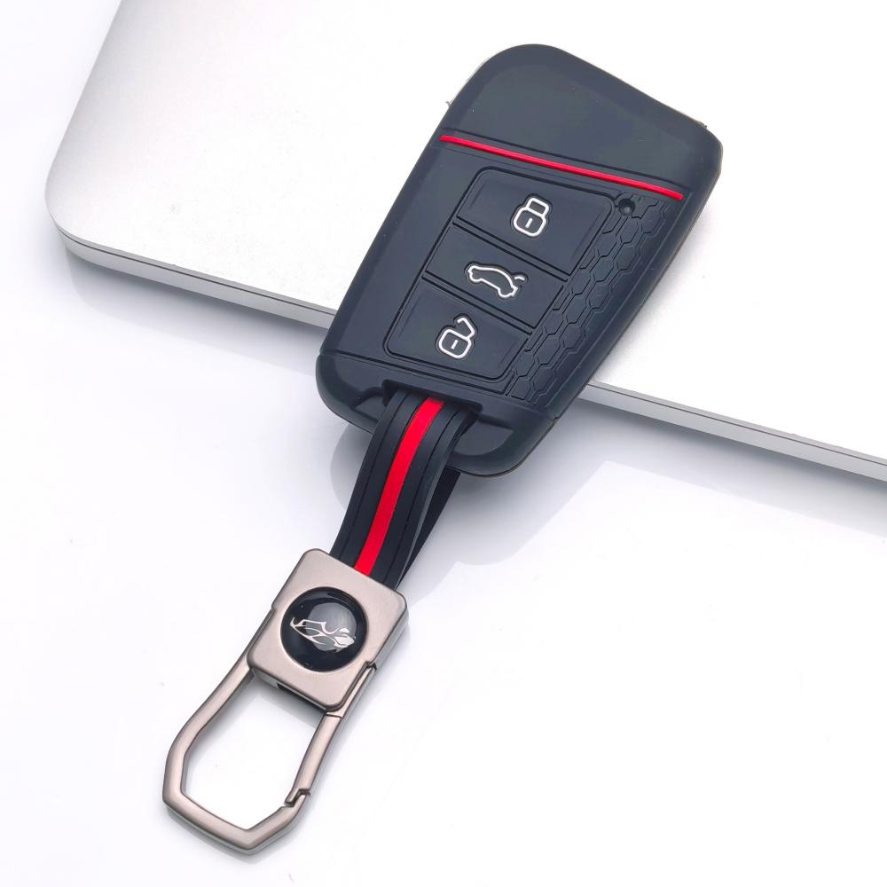 Key Case Cover for Volkswagen Passat Tiguan Golf A7 Octavia A5 Magotan CC Teramont Atlas MK7 with Keychain Anti-Scratch Guard Shockproof Protection