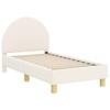 Children S Bed Frame with Headboard Cream 70 X 140 Cm Boucle
