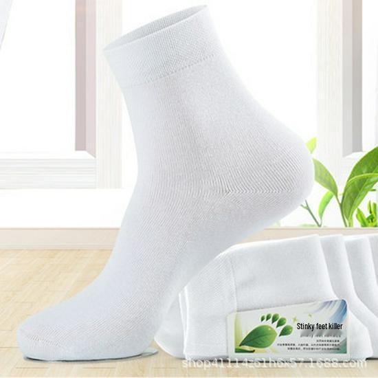 Men's Seasonal Cotton Low-Cut & Mid-High Sports Socks: Thick, Odor-Resistant, Sweat-Absorbing. Perfect for Autumn, Winter, and Summer.