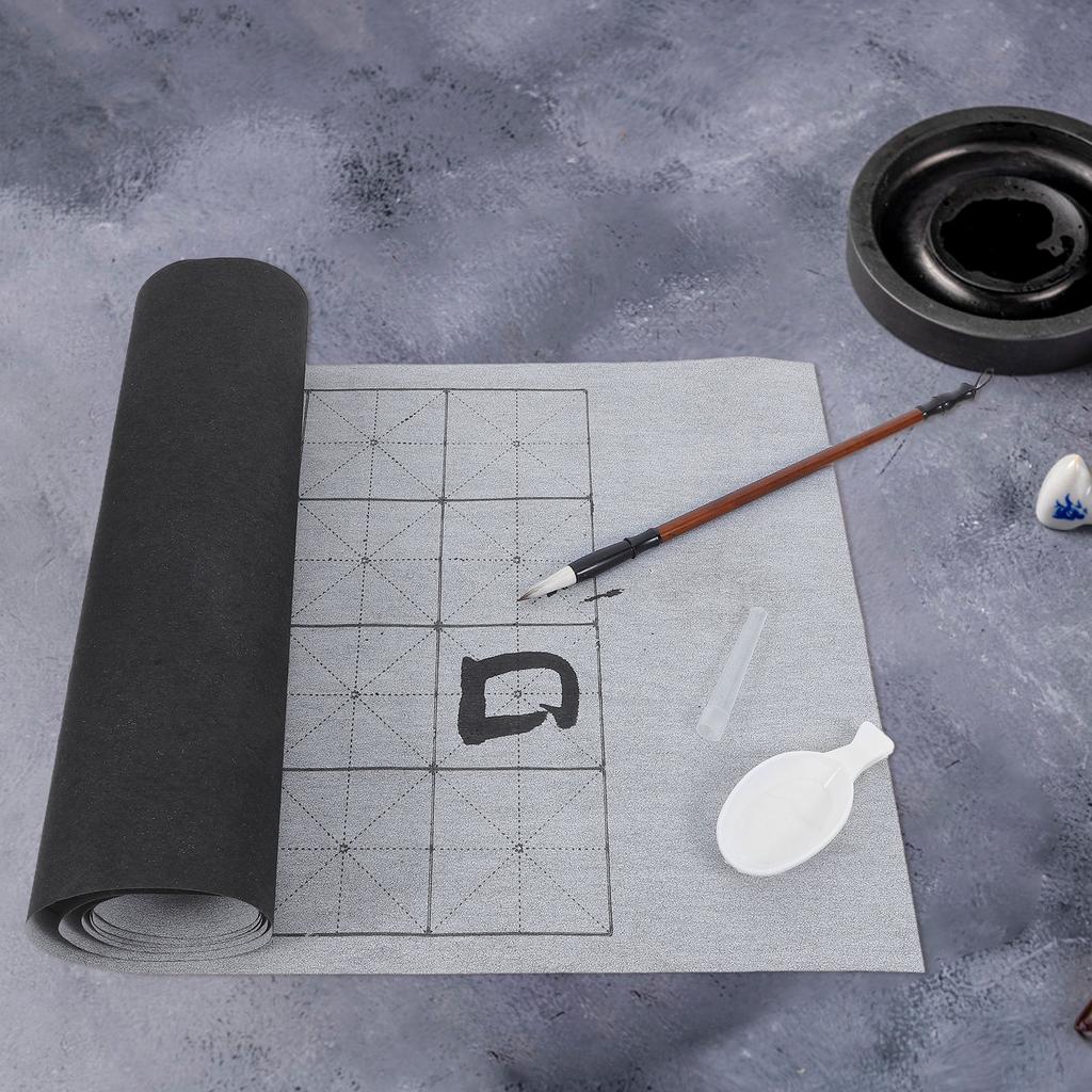1Set Reusable Water Writing Cloth Chinese Calligraphy Practice Set Brush Pen Water Dish Beginner Daily Calligraphy Training Kit