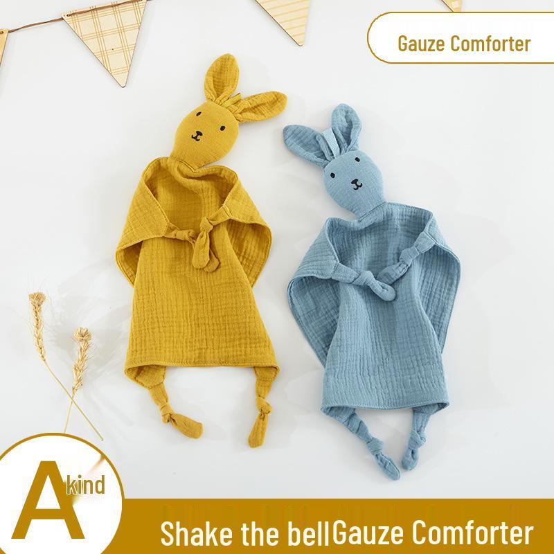 Baby Pure Cotton Comfort Blanket & Doll - Little Rabbit Crinkle Toy