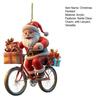 Santa Claus Ornament Christmas Tree Pendant Santa Ride Flat Bike Hanging Decoration DIY Xmas Tree Decor