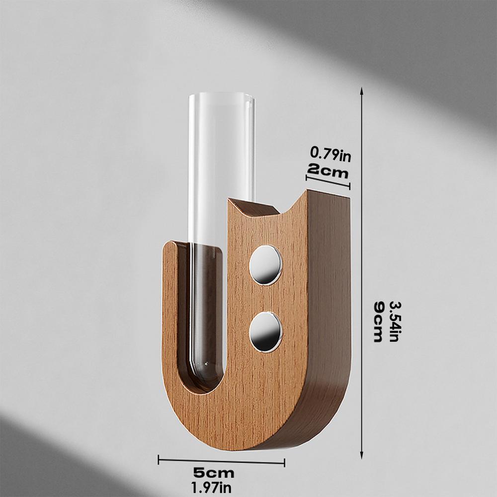 

Cat Whisker Collector with Magnetic Tube Wooden Cat Hair Collection Hydroponic Cat Whisker Vase Refrigerator Magnet