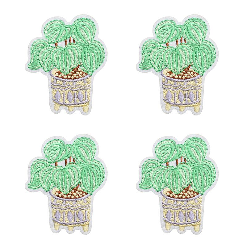 10pcs Lots Colorful Cartoon Embroidery Patches Rain Boot Pot Plant Iron On Patches For Clothing Morning Glory Patch On Clothes