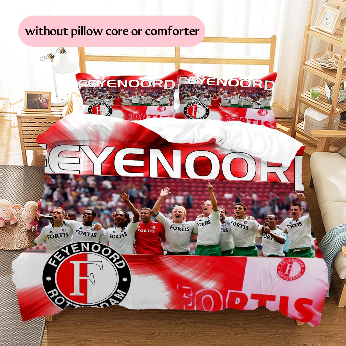 

FC Feyenoord Pattern Bedding Home Decoration Birthday & Festival Gift (1 * duvet cover + 2 * pillowcase, without core) 135x200cm