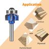 Pack of 3 Router Bit Set Including 3 Size for Efficient Edges Rounding In Furniture and Decorative Woodworking Projects