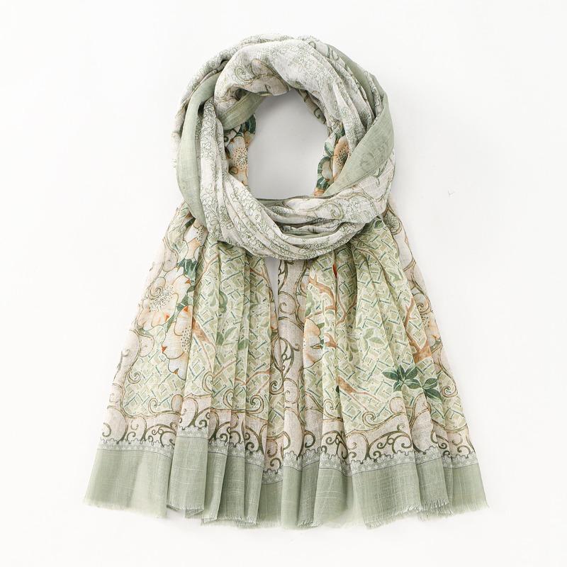 Autumn new retro bustling versatile long towel women soft comfortable light and beautiful shawl beach towel