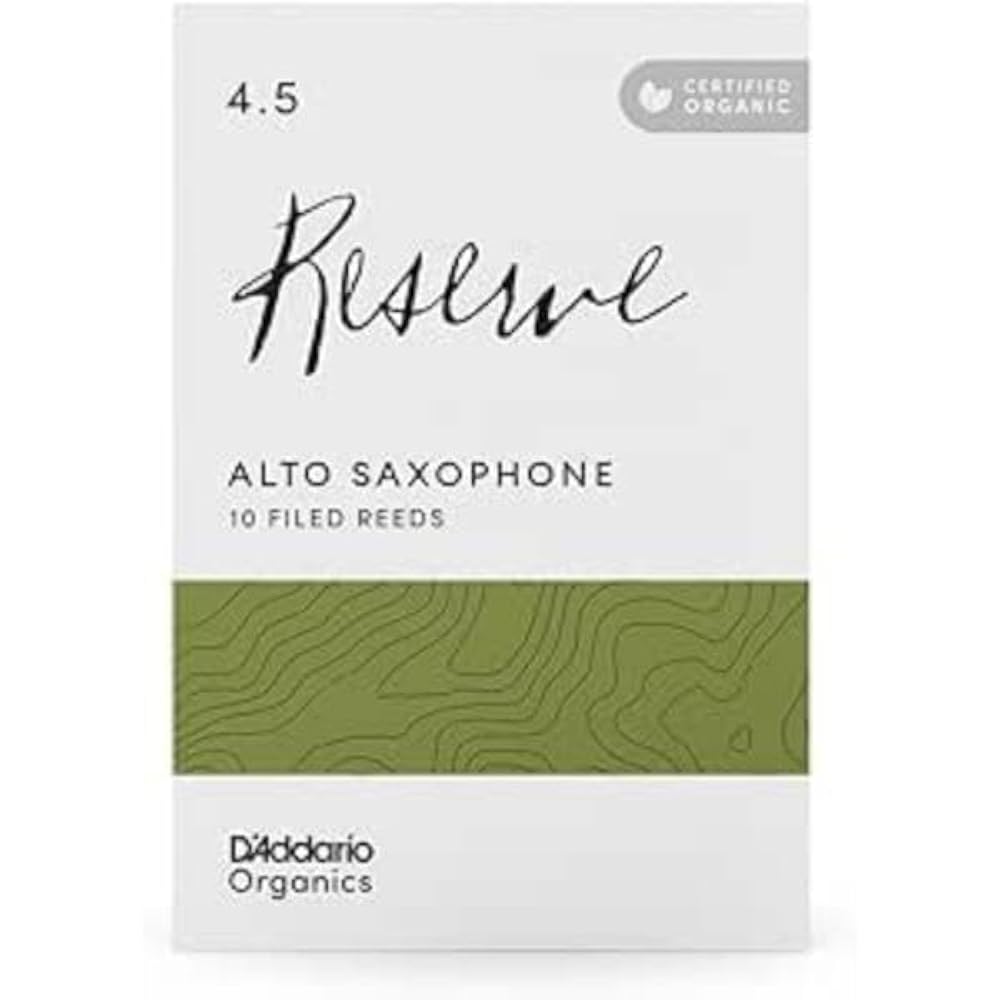 D'Addario WoodWinds Daddario Reed for Alto Saxophone USDA Organic Certified RESERVE ODJR1045 [Har...