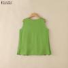 ZANZEA Women Casual V-Neck Sleeveless Lace Crochet Patchwork Tank Tops