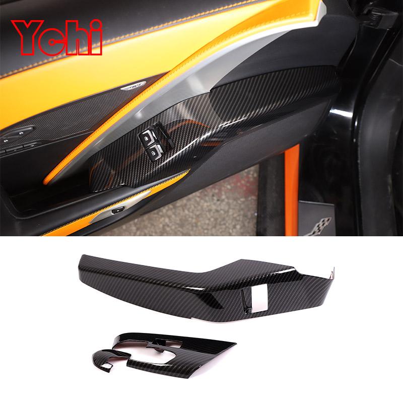For Chevrolet Corvette C7 2014-2019 ABS Carbon Fiber Interior Kit Dashboard Console Gear Shift Panel Decoration Cover Stickers