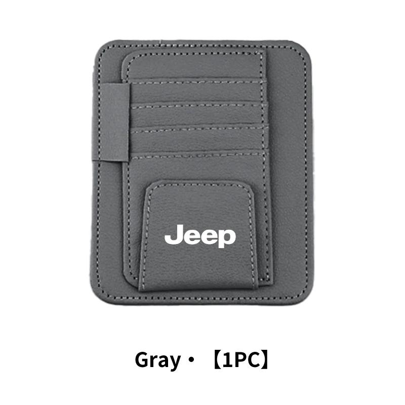 CNC1 Universal Leather Eyeglasses Mount Sunshade Storage Folder Car Interior Decoration Items for Jeep Compass Wrangler Grand Cheroke
