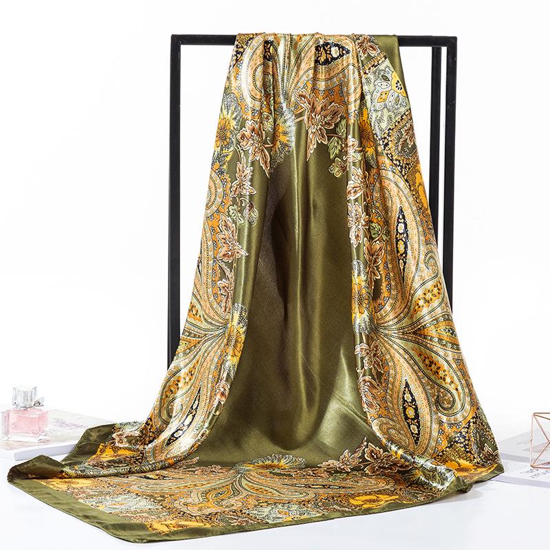 90 Large Silk Scarf for Women - Spring/Autumn Korean Style Satin Neckerchief, Mother's Day Gift