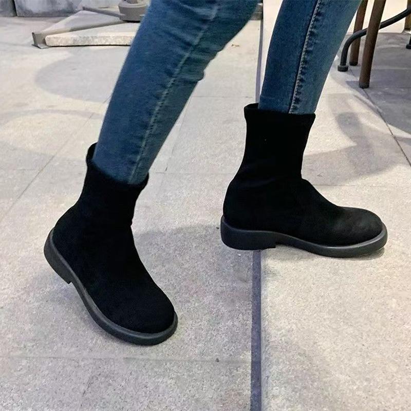 High-end Women's Boots Flats Fashion Suede Shoes for Woman Ankle Boots Fashion Winter Woman Boots Trend Cozy Chelsea Mujer Botas