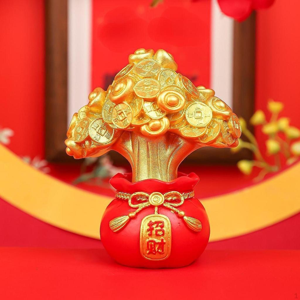 Mini Chinese Year Lucky Figurine Car Dashboard Decoration Handmade Good Luck Decor for Home