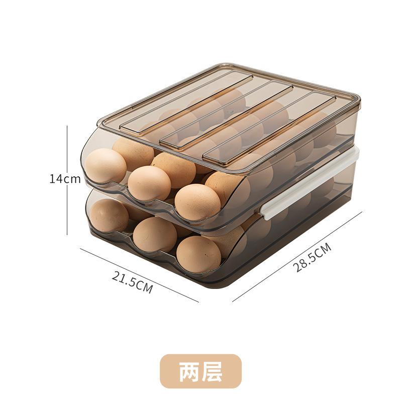 Refrigerator Egg Freshness Preservation Storage Box Creative Household Kitchen Food Sorting Rack Rolling Drawer Style Egg Boxes