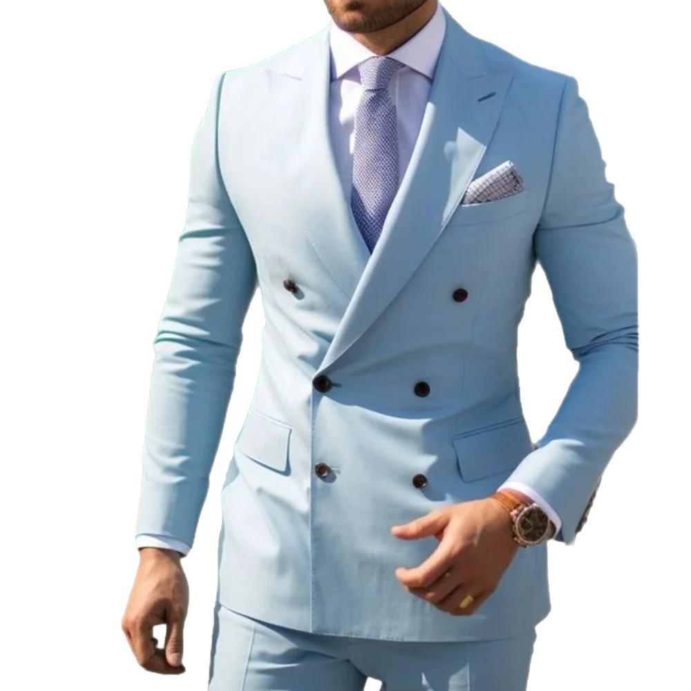 Europäischer Herren-Zweiteiler: Trauzeuge, Lässig-Business, Britischer Stil, Hochwertige Formelle Kleidung