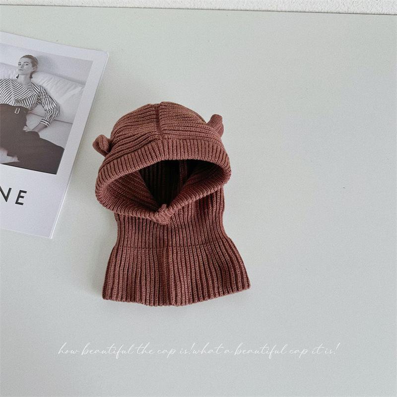 Cappello in Maglia con Orecchie d'Orso Stile Coreano: Maglione Caldo, Antivento, Coordinato Genitori-Figli per Autunno/Inverno.