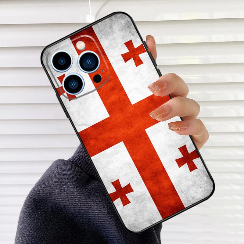 Georgien Flagge Handyhülle Für iPhone 17 16 15 13 11 12 14 Pro Max mini 15 16 Plus 16e 17 Air Cover Fundas